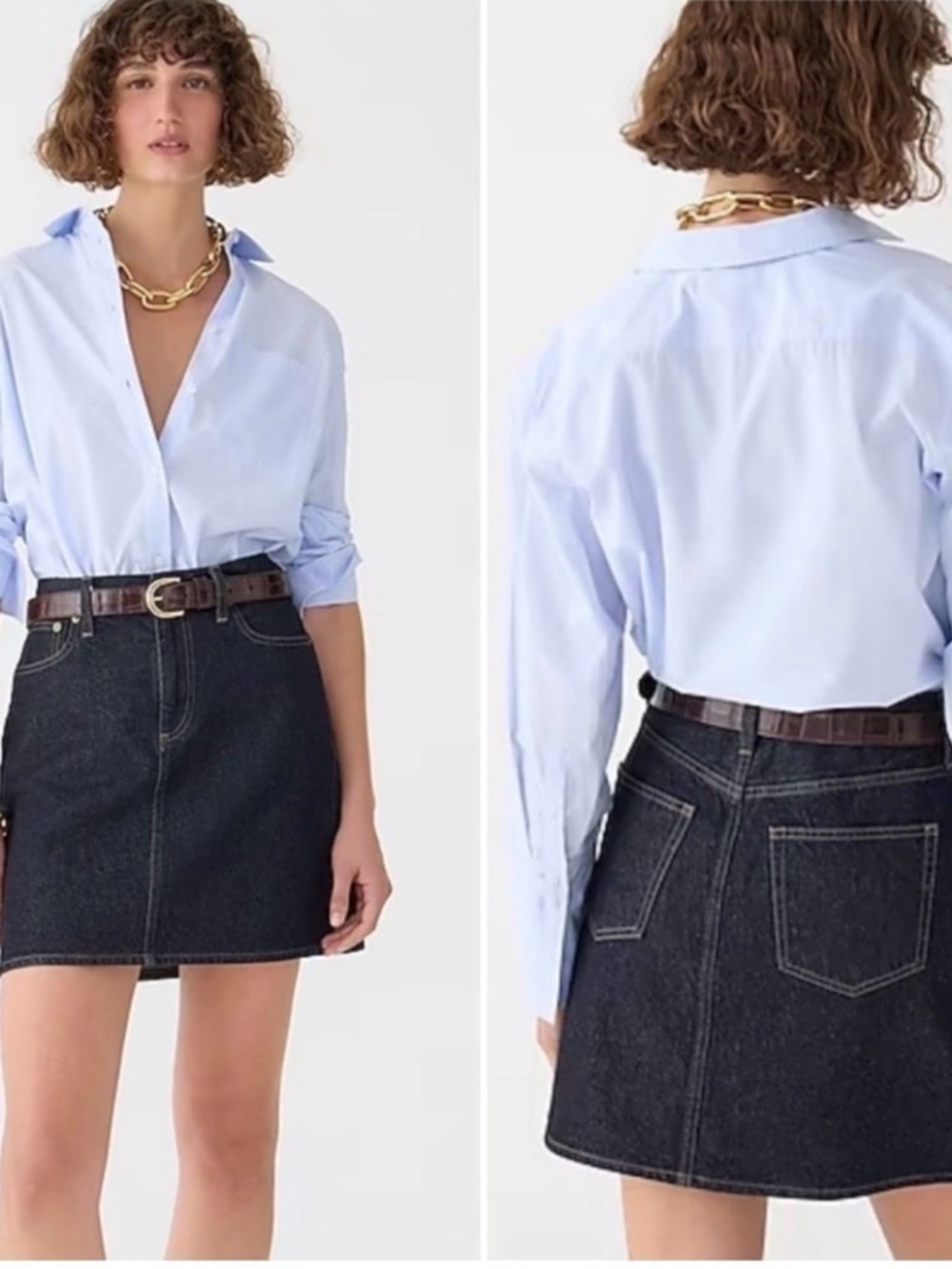 J Crew Classic Dark Denim Mini Skirt NWOT